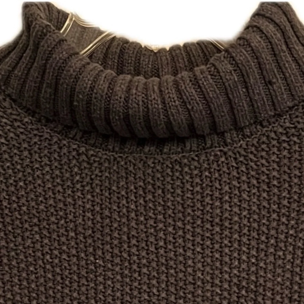 ⭐️Girls Fur Trim Shawl Sweater Aspen Button Sides Turtle Neck Cardigan Medium
